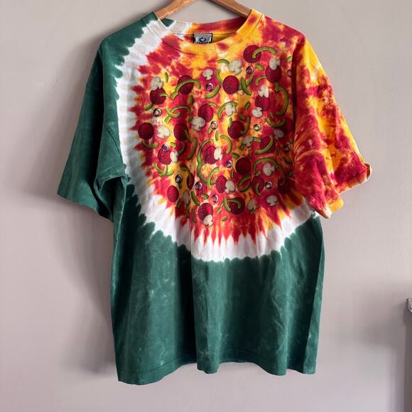 Liquid Blue Pizza Supreme Tie Dye T Shirt 2005 Vintage Rare Size XL Made in USA - Picture 1 of 6